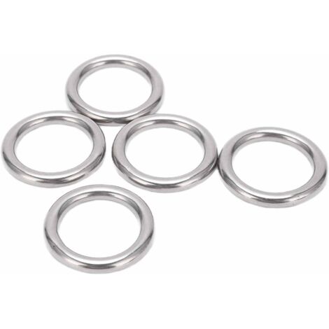 nahtlose Ringe aus Edelstahl 304 für Hängematten, Yoga- und Wassersportausrüstung, 6 x 30 mm, 5er-Packung