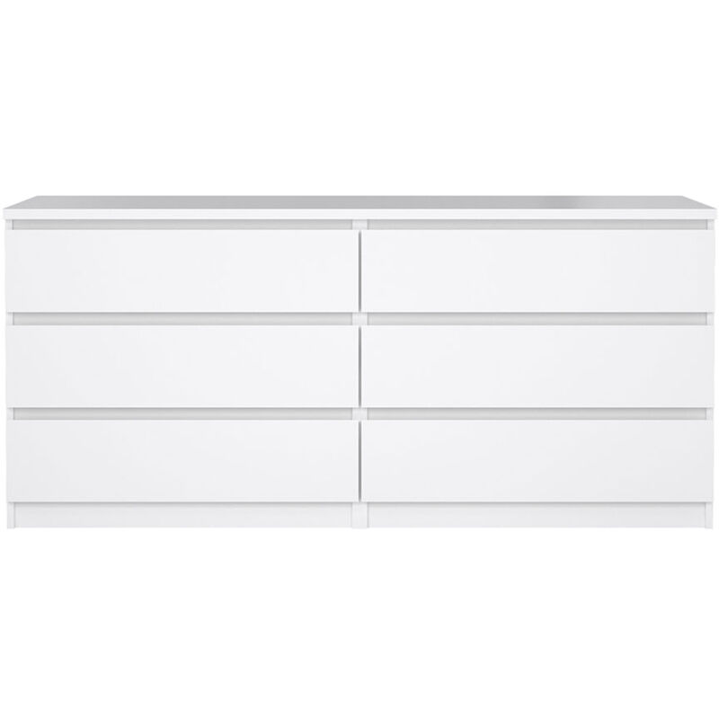 Ebuy24 Naia Kommode 6 Schubladen Weiß Hochglanz.