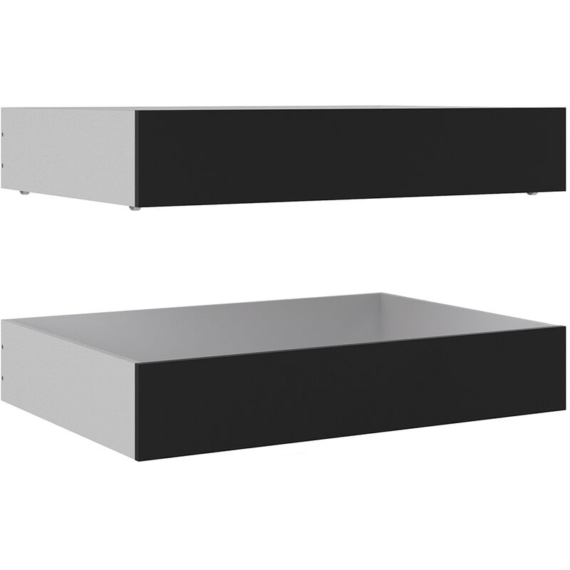 Naia Set of 2 Underbed Drawers (for Single or Double beds) in Black Matt