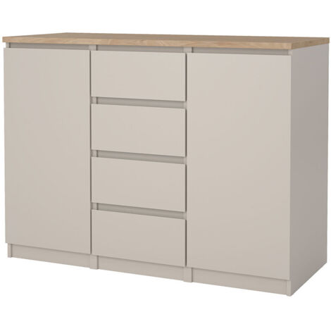 Naia Sideboard 2 Türen 4 Schubladen Eiche Dekor.