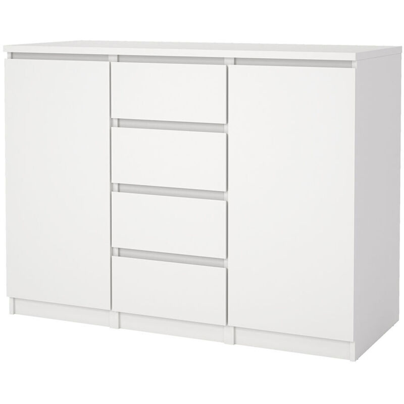 Ebuy24 Naia Sideboard 2 Türen 4 Schubladen Weiß.