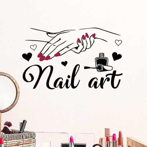 nail Art Stickers Nail Art Studio Table De Maquillage Maison Dcoration D'arrire Plan Stickers Muraux Autocollants