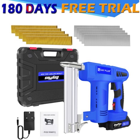 Nail Gun & Staple Gun Cordless Electric Heavy Duty Stapler Nailer 21V Battery