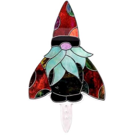 Nain acrylique sans visage pour statue de jardin, piquet de décoration extérieure pour pelouse, gnome de cour, style 4.