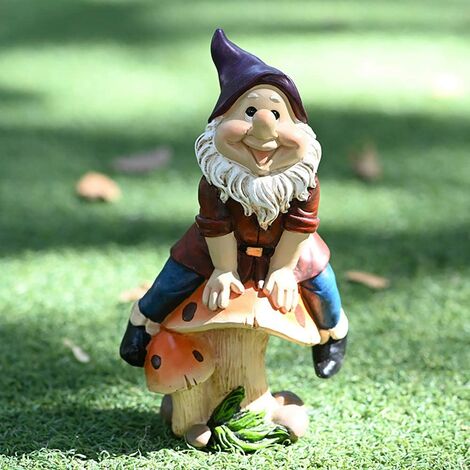 Nain de jardin décoration de jardin de Noël en plein air avec statue de jardin en résine nain de jardin Funy