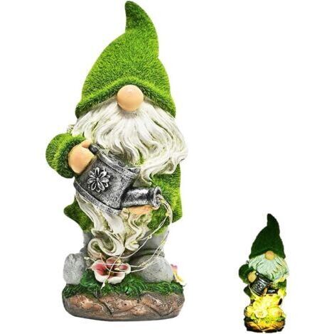 Nain De Jardin, Decoration Jardin Exterieur avec Lumières Solaire, Statue De Gnomes Para Balcon Terrasse Salon Maison Decoration, Fete des Mere, Cadeau d'anniversaire pour Maman, Femme