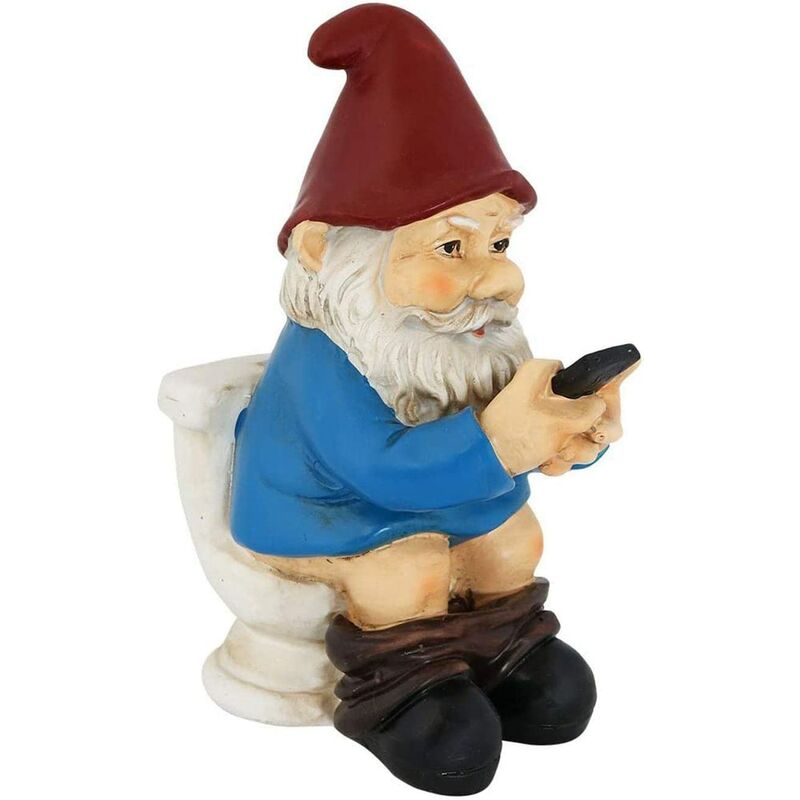 Nain de Jardin Doigt d'honneur Humour Statue GNOME de Jardin Polyrésine Nains de Jardin Decoration pour Exterieur (D)