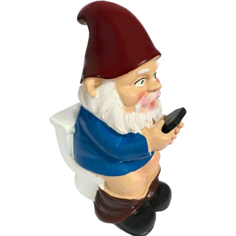 Nain de Jardin, Drôle Nain de Téléphone, Mini Décoration de Statue de Nain en Résine, Maison Jardin Cour Patio Ornement Extérieur Cadeau，Superma