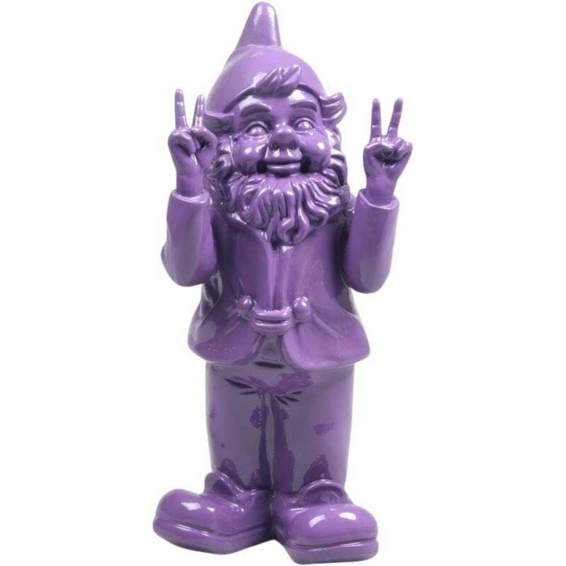 Stoobz - Nain de jardin en résine 13 x 11 x 31 cm Peace