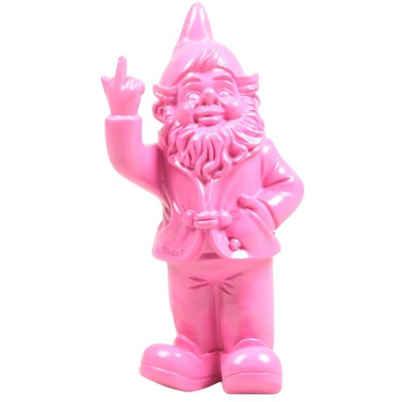 Nain de jardin en résine Fck 7 x 8 x 20 cm - Rose fuschia