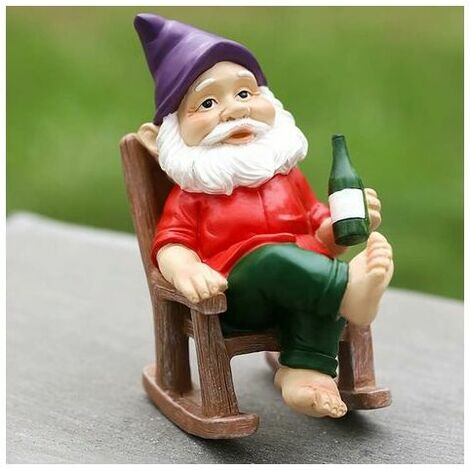 Nain de Jardin Exterieur Décoration de Jardin avec Statue de Jardin en Résine Nain De Jardin Humour Rigolo pour Maison Jardin Exterieur Enfants Garons Filles Cisea