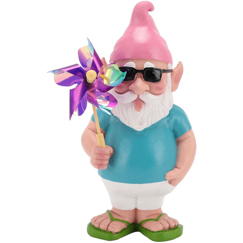 Sjlerst - Nain de jardin girouette résine décoration pelotte