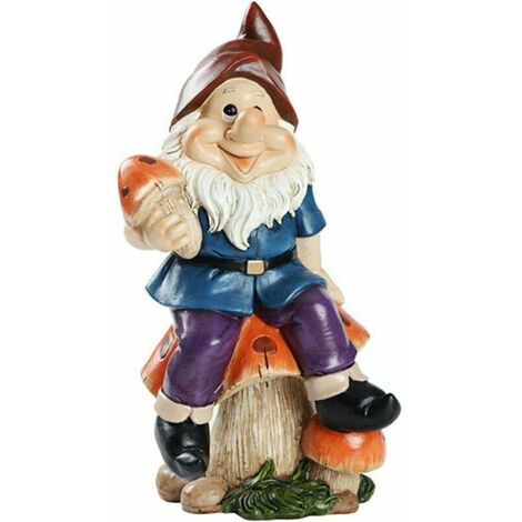 Nain De Jardin - Nain De Jardin De Jardin Peints À La Main Traditionnel, Nain De Jardin Humour Rigolo Pour Exterieur, Hauteur 19cm