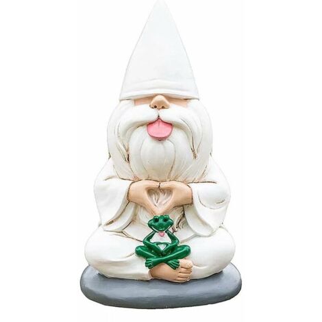 Nain de jardin Statue d'elfe en résine Gnome Âge Homme Nain de jardin Sculpture Paysage, Ensoleillé