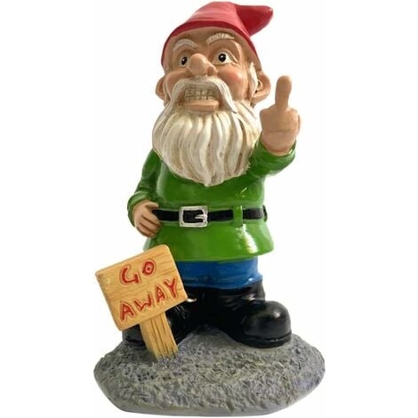 Nain de Jardin，Décoration de Jardin drôle GNOME Homme，Nain de Jardin Doigt d'honneur，Nain de Jardin Humour，Sculpture de Jardin en résine de Jardin extérieur