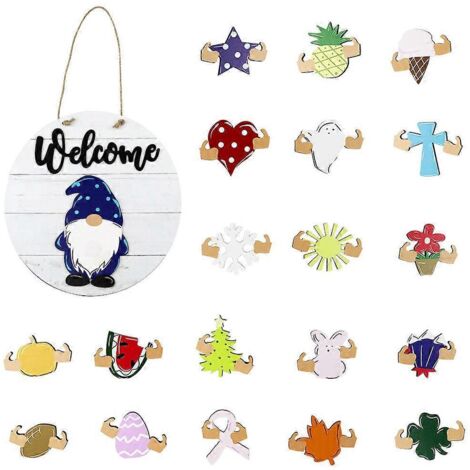 Nain de Noël, Pâques et Thanksgiving pour poupée, décoration de porte d'entrée avec pièces de rechange, décoration murale à suspendre, artisanat, élément de fête fait main