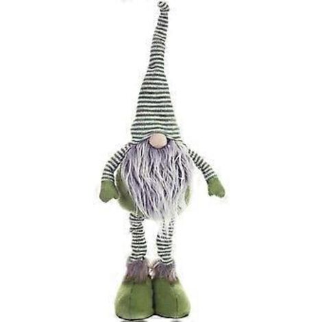 Nains de Noël rayés sur pied, figurines de nains décoratifs avec chapeaux articulés, décoration de Noël élégante parfaite pour répandre la magie des fêtes.