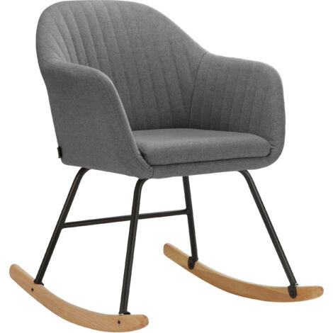 Naira-Fauteuil à bascule en tissu anthracite