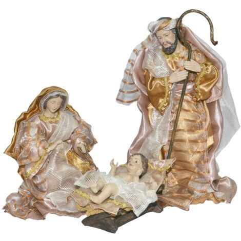Naissance 3 pcs. Décoration de Noël en résine dorée 30 cm