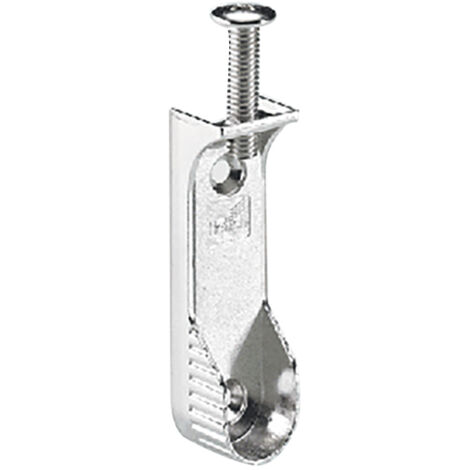 Naissance cannelée - Hauteur : 63 mm - Epaisseur tablette : 19 mm - Décor : Nickelé - Matériau : Zamac - Pour : Tube de 30 x 15 mm - Entraxe : 42 mm - ITAR