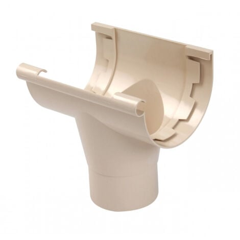 Naissance centrale pour gouttière 25 cm sortie diamètre 80 mm, à coller PVC sable