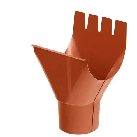 Naissance de gouttière 127 mm vers descente Ø90 mm acier – Rouge brique RAL 8004