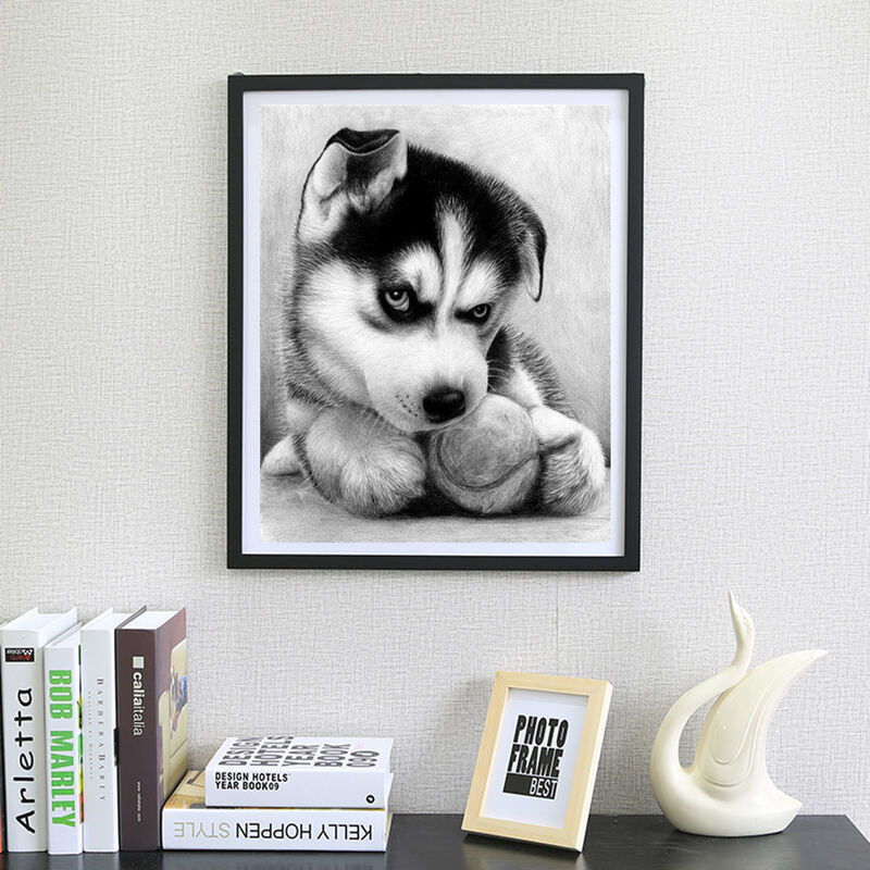 

5D DIY diamante patron de pintura Kit Huskie Rhinestone mosaico bordado artesanal Cruz Punto de Inicio Decoracion - Naiyue