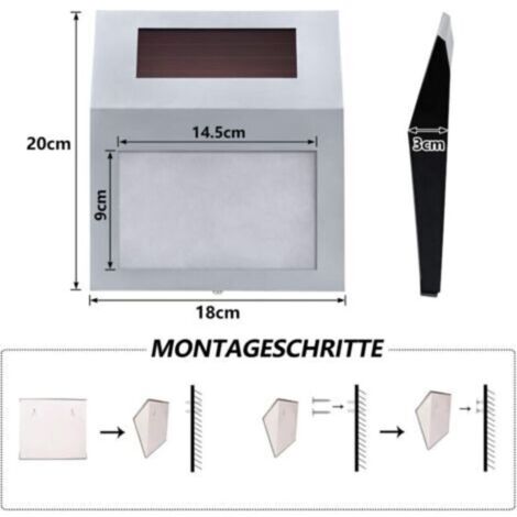 Naizy – Numéro de maison solaire lumineux LED – 2 LED étanches en acier inoxydable – Résistant aux intempéries – Éclairage automatique