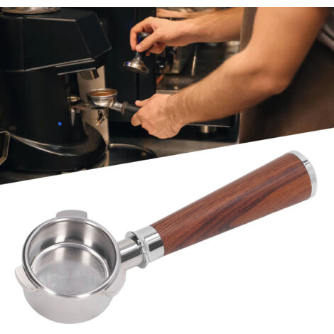 Naked 54-mm-Edelstahl-Siebträger mit rotem Holzgriff – Kompatibel mit Breville Series 8 (870/880) Kaffeemaschinen – Universal
