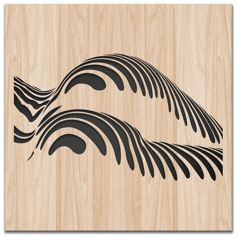 NAKED - Quadro arredo LASERCUT composito Legno e PVC  60x60cm