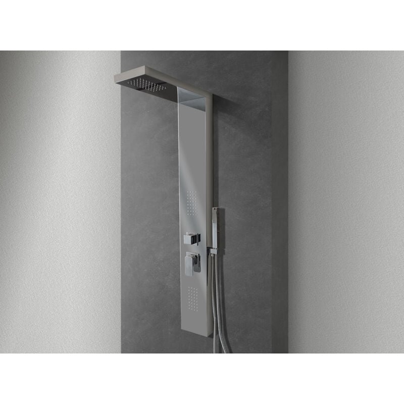 Colonne de douche hydromassage avec trois fonctions en acier brillant - Nala