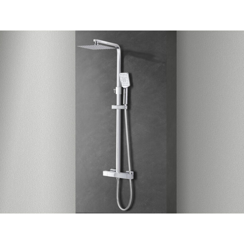 Nala - colonne de douche pont en acier chrome, thermostatique