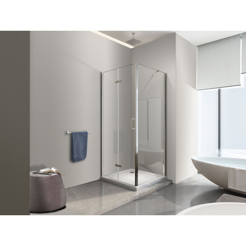 Nala - Douche pliante avec ouverture vers l'interieur et un paroi fixe h. 190 - 67,5-70 Fixe - 97,5-100 Porte