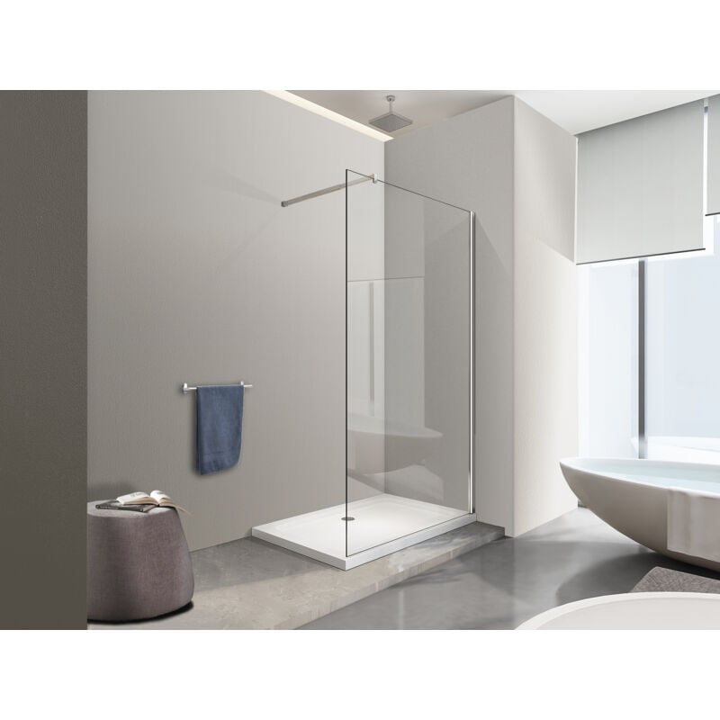 Paroi de douche de 8 mm type Walk-in H.200 – réglage 108-110 cm - Nala
