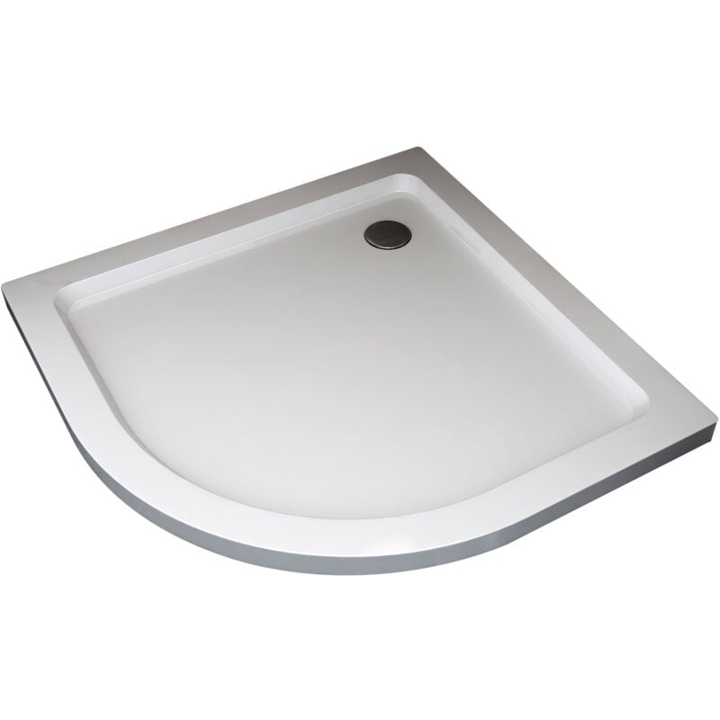 Receveur de douche semi-circulaire surbaissé en Abs avec bonde inclus h. 5 cm – 80 x 80 - Nala