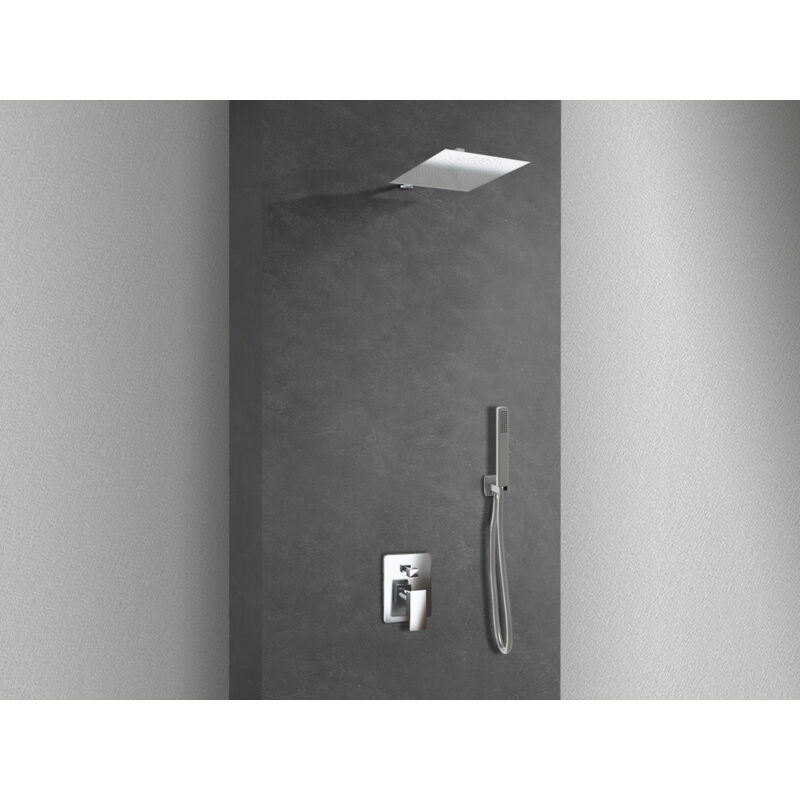 Nala - Set pour douche double fonction modéle slim avec douchette à main et pommeau douche - 25x25 cm pommeau douche – barre de fixation à paroi
