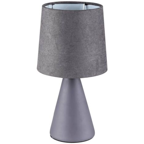 NALANI, VELVET TABLE LAMP, GREY, E14 1XMAX40W, CABLE COLOR B