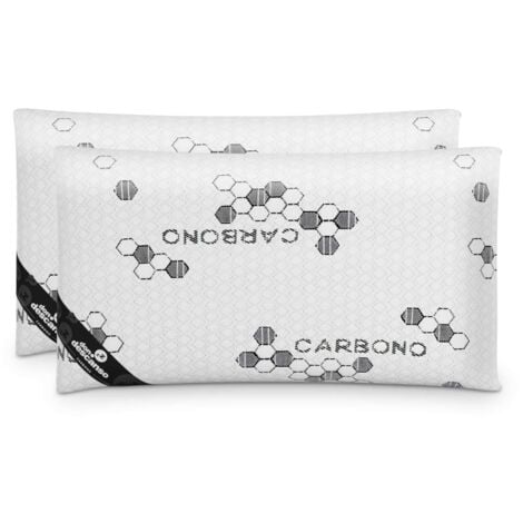 Nalui Almohadas Copos Viscoelástica Blanco Carbono Pack 2 (70x38 cm), Firmeza Media