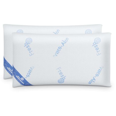 Nalui Almohadas Copos Viscoelástica Blanco Gel Fresh Pack 2 (70x38 cm), Firmeza Media
