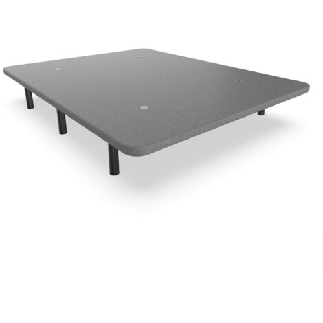 Nalui Base Tapizada 135x180x30cm Gris  de Acero con patas de Altura 25cm y 5 Barras Transversales, Tejido 3D  Fabricado en España