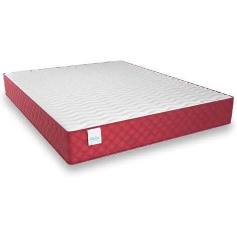 NALUI 120x190x24cm Burdeos Gredos ±24cm Firmeza Media con Tejido Strech. Reversible Fabricado en España