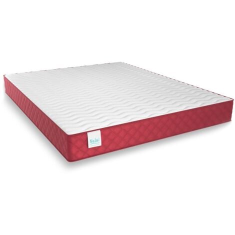 NALUI 90x190x21cm Burdeos Gredos ±21cm Firmeza Media con Tejido Strech. Reversible Fabricado en España