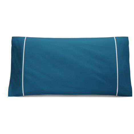 Nalui Funda de Almohada Azul  100% Algodón 180 Hilos, Suave, Fresca, Transpirable, Lavable a 30ºC