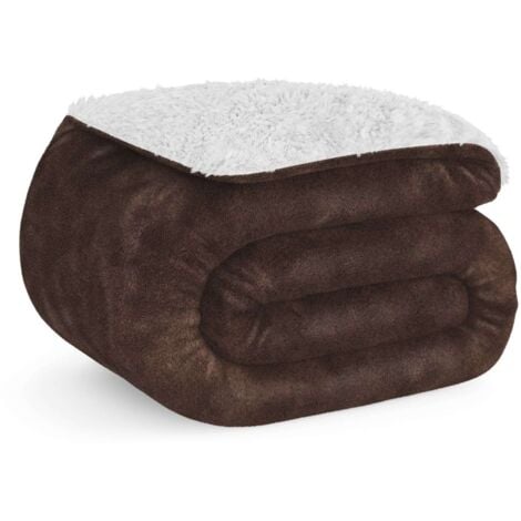 Nalui Manta Marrón  Grande (150x200cm), Suave, Cálida, Lavable 30º, Resistente a Arrugas. Ideal para Cama 90/105 o Sofá