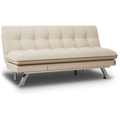 Nalui Sofá Cama Beige Cloud Dots 3 Plazas Acolchado