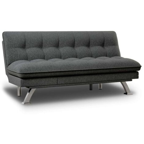 Nalui Sofá Cama Gris Antracita Cloud Dots 3 Plazas Acolchado