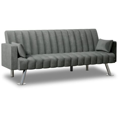 Nalui Sofá Cama Gris Antracita One Lines 3 Plazas Acolchado