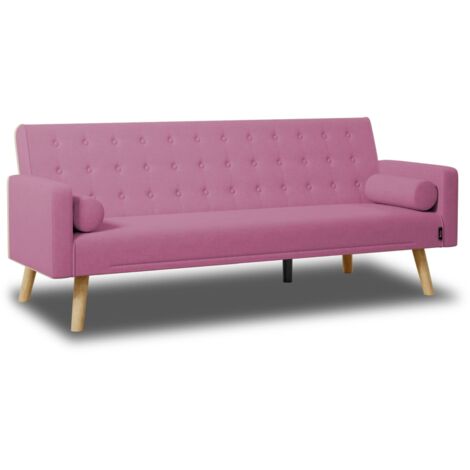 Nalui Sofá Cama Rosa One Dots 3 Plazas Acolchado