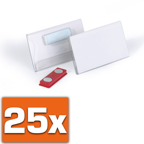 Namensschild 75 x 40 mm (B x H) Magnet transparent 25 St./Pack.
