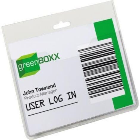 Namensschild 90 x 60 mm (B x H) inkl. 24 Einsteckschilder kombinierbar mit Kette Clip Textilband Jojo transparent 20 St./Pack.
